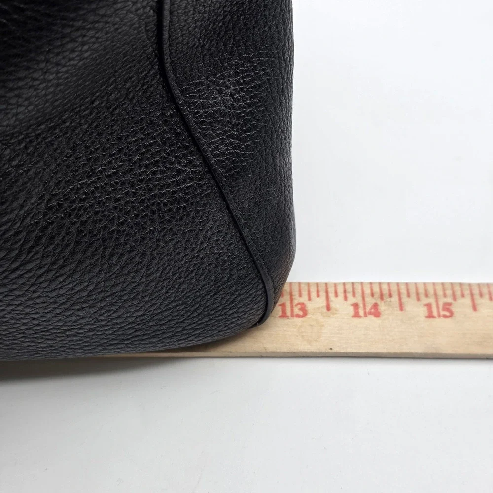 Kate Spade Shoulder Bag Womens Medium Black Leather Triple Compartment Hobo Chic